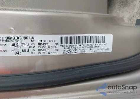 2012 Chrysler Town & Country Touring-L from USA, damaged, VIN 2C4RC1CG4CR314158